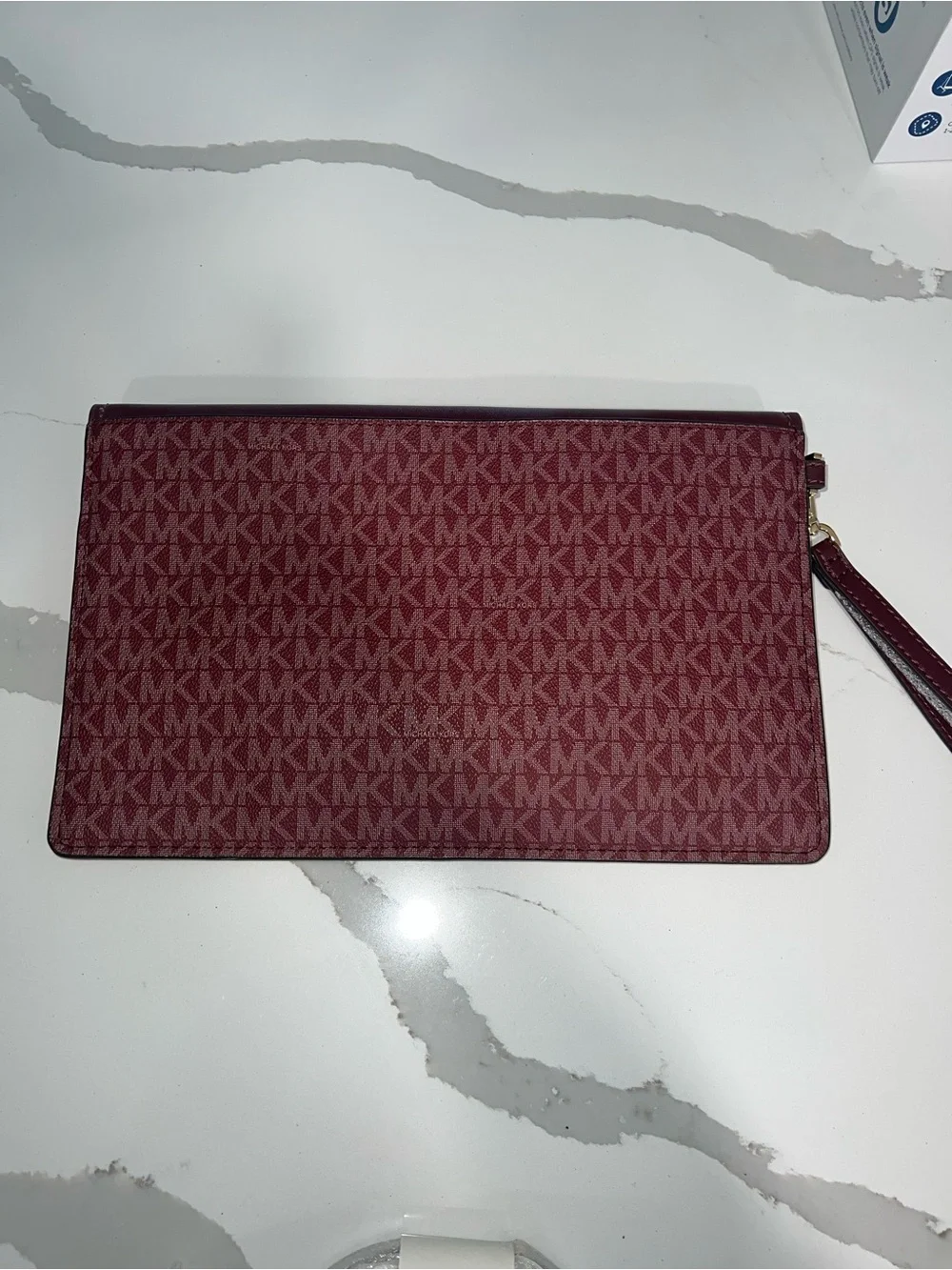 Michael Kors Maroon Structured Tote with Matching Pouches - Picture 10 of 12